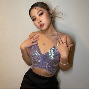 One of a kind 🦋Y2K🦋 Butterly Sequin Top